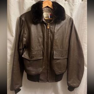 U.S. Navy Issued Schott NYC G-1 Aviator Flight Bomber Leather Jacket (Size 42R)